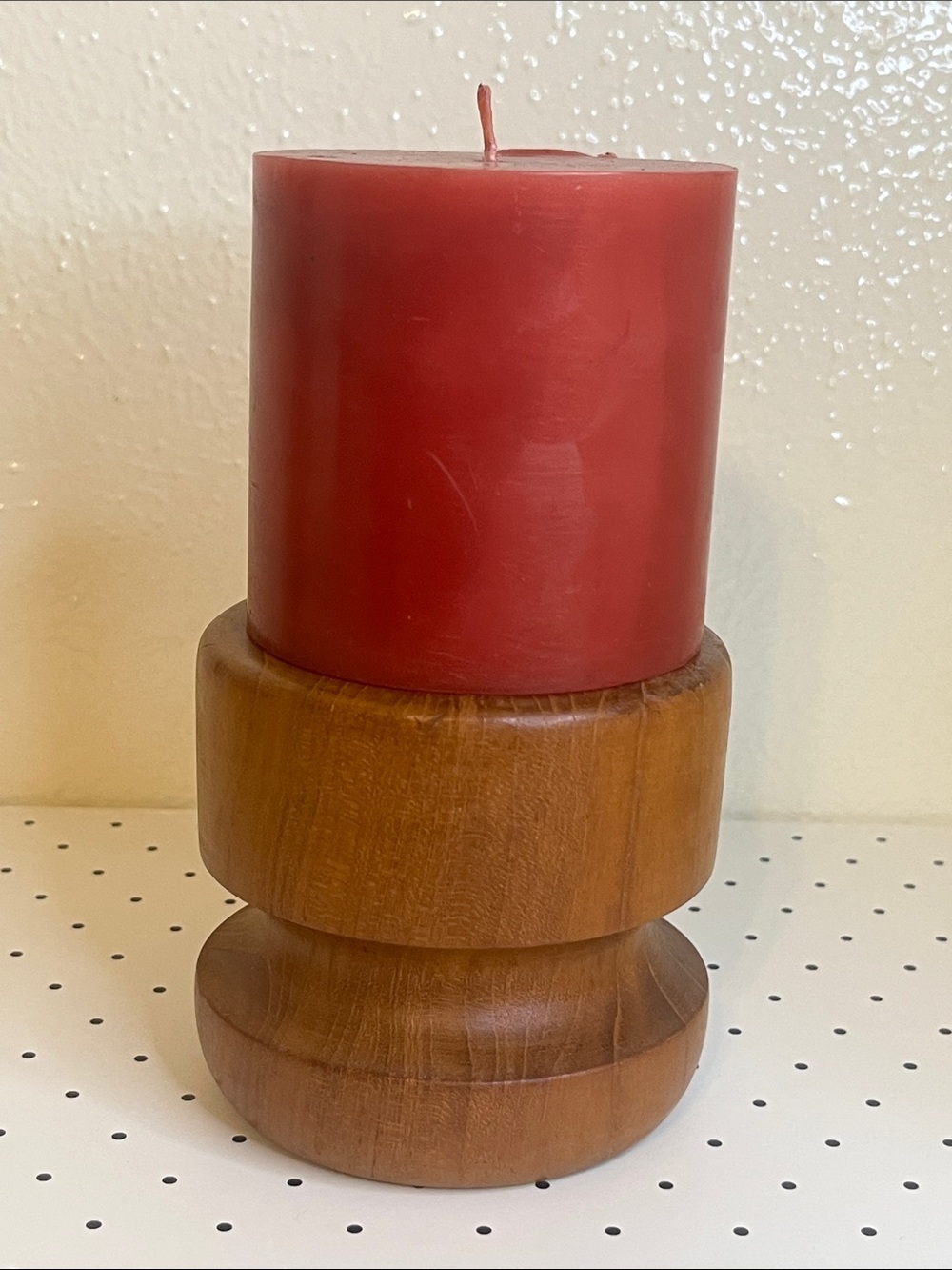 Vintage MCM Teakwood Candle Holder.